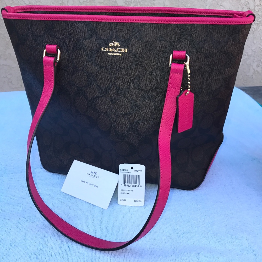 Coach Zip Top Tote - Picture 1 of 5